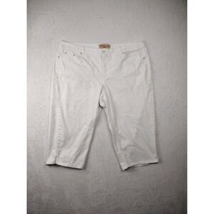 JMS‎ Just My Size Stretch Classic Capri White Denim Pants Womens 26W JM1104